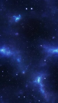 ネイビーブルーの星雲が漂うミステリアスシームレスループ背景 ショート動画・リール用 9:16 4K