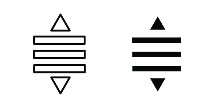 List dropdown icon vector glyph and thin stroke collection