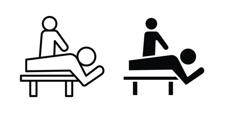 Massage icon vector glyph and thin stroke collection
