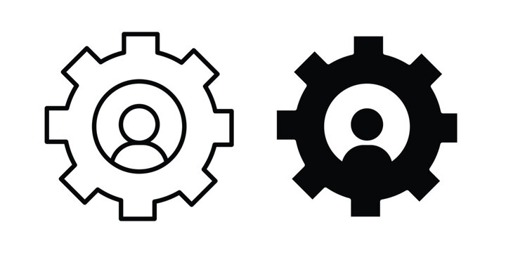 User settings icon vector glyph and thin stroke collection