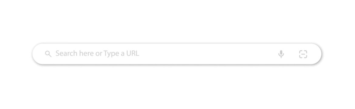 Elegant white search bar with microphone and expand icons ideal for modern web design elements