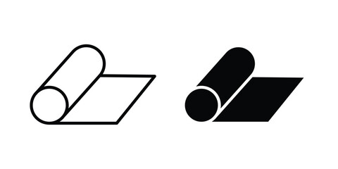 Yoga mat icon vector glyph and thin stroke collection © Pop