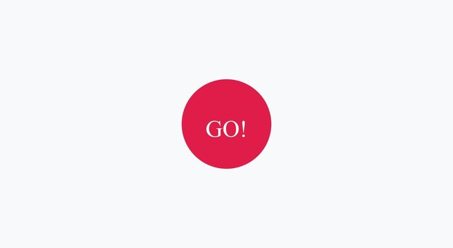 Red go button animation for start concept and call to action animation