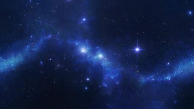 ネイビースターネブラが浮遊するコズミックシームレスループ背景 プレゼン・YouTube用 16:9 4K