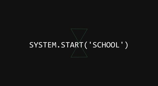 System start school code interface animation for educational animation