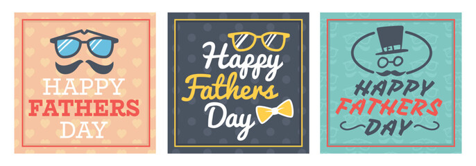 set of happy fathers day greeting cards with illustrations high quality professional detailed modern © Creative Pixy