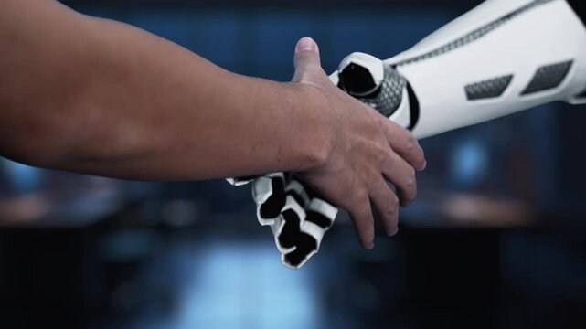 Visual representation of automation showcasing the synergy between human touch and robotic efficiency, symbolizing the future of technology in business environments. Synapse