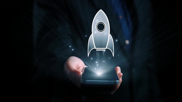 Startup launch and business growth concept, rocket symbolism, entrepreneurship, startup innovation, and early-stage success strategies for new business development and expansion. Elide
