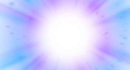 Fototapeta premium Abstract purple and blue glowing light rays in circular zoom motion