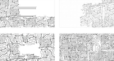 Fototapeta premium Printed circuit board (PCB) collection tracks isolated on white background.
