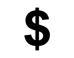 Obraz premium Black dollar symbol isolated on white background for financial concepts