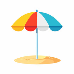 Fototapeta premium Colorful Beach Umbrella on Sand