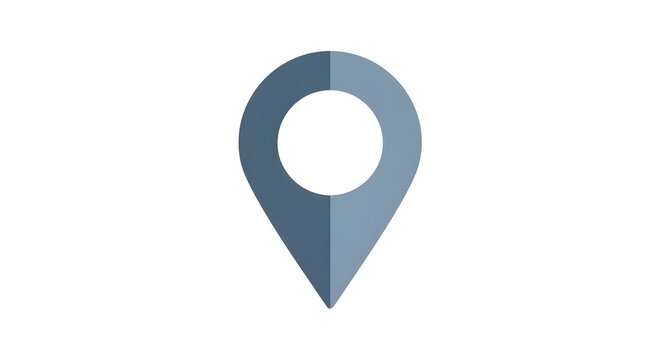 A simple, minimalist graphic icon representing a location pin or map marker, perfect for navigation and geo-tagging applications