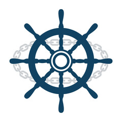 Nautical ship wheel steering icon © LineformStudio