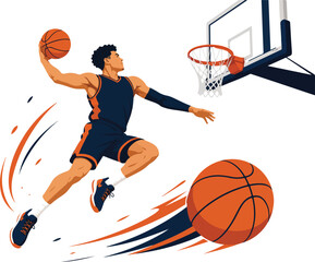 Basketball player dunking on white background Keywords: basketball, player, dunk, slam dunk © Nargis
