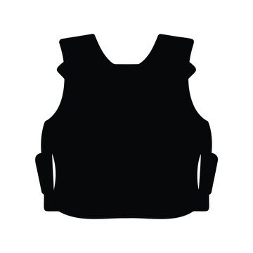 The silhouette of a black body armor offering protection and security