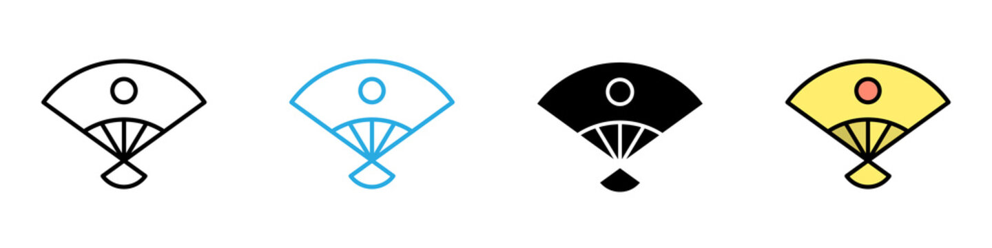 Hand fan multi - style icon design concept