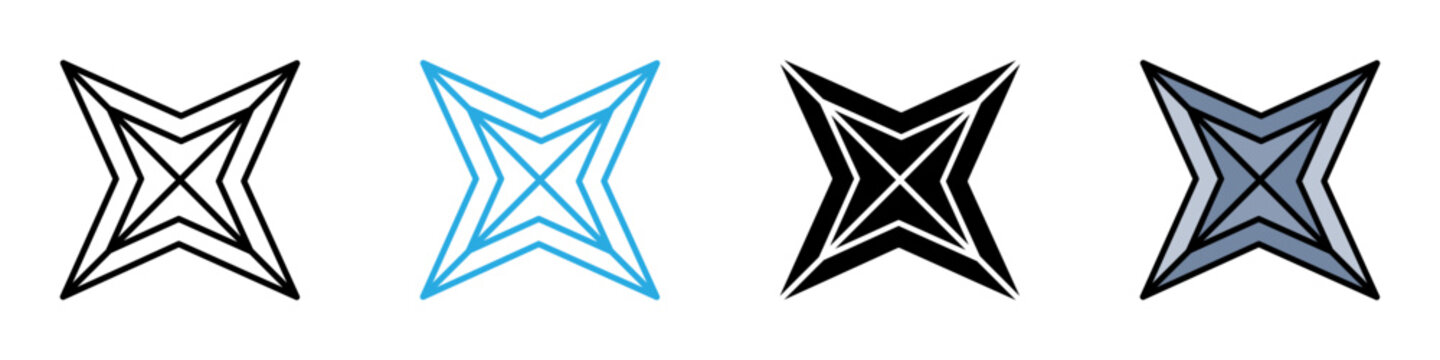 Shuriken multi - style icon design concept