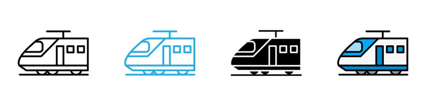Bullet train multi - style icon design concept