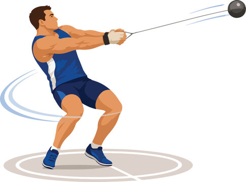 Hammer Throw Athlete Spinning sport track and field