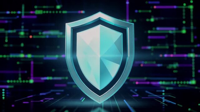A futuristic digital globe illustration showing global communication network and energy shield concept animation tech video