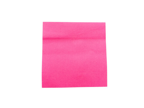 Bright pink sticky note with clean edge on plain surface