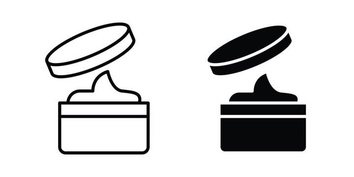 Body cream icon thin line and black silhouette flat style
