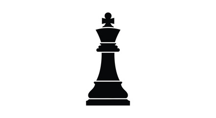 Black chess king silhouette on a white background silhouette high quality professional © MIRAJ02