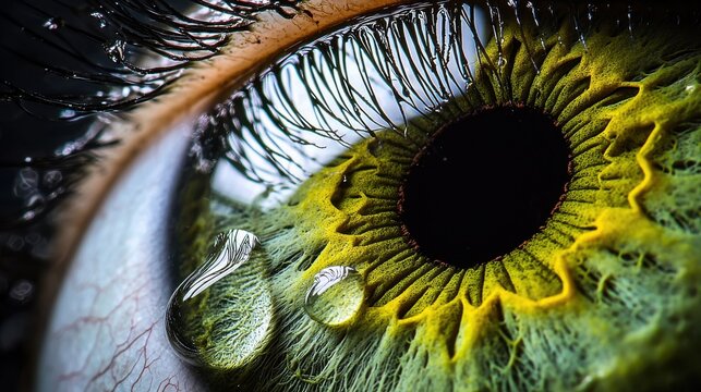 Iris fiber patterns professional macro capture green hazel eye structures radial furrows lacuna formations distinctive natural pigmentation arrangements