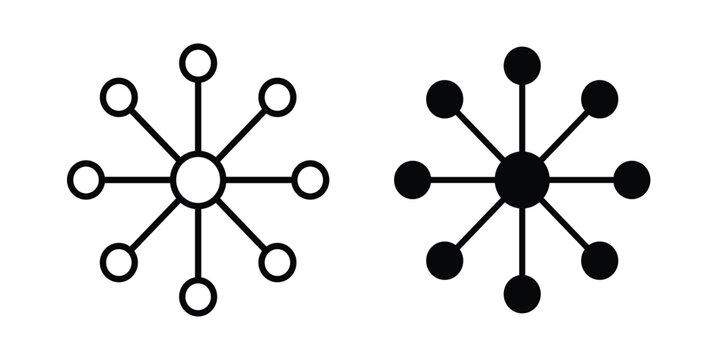 Dependency icon thin line and black silhouette flat style