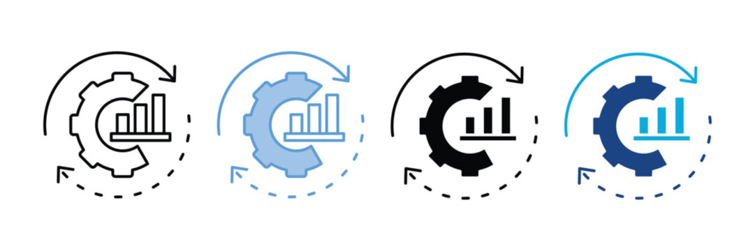 Process Optimization   Icon Set Multiple Style Collection