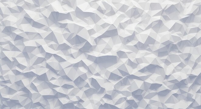 Intricate white geometric low poly texture with sharp triangular facets and soft shadows Wallpaper Background image