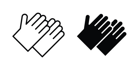 Fototapeta premium Gloves icon thin line and black silhouette flat style