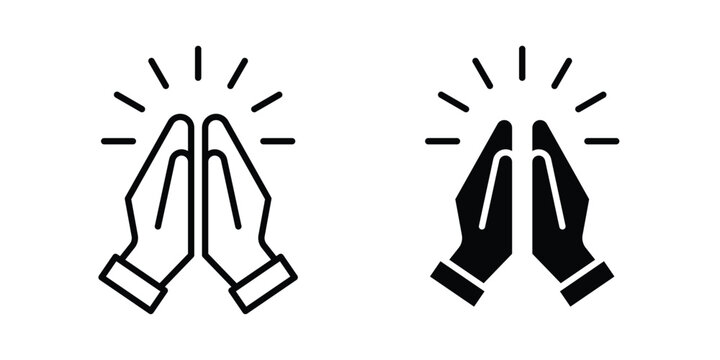 Gratitude icon thin line and black silhouette flat style