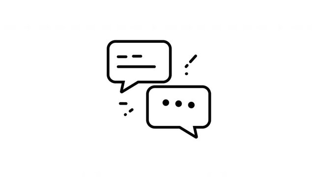 Chat icon animation two speech bubbles displaying an animated conversation. Great for  social media, websites, and communication themed projects