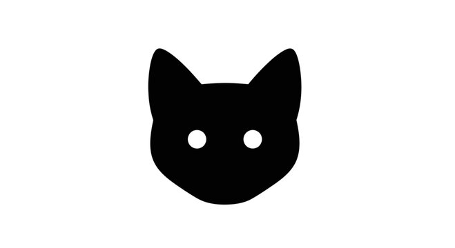 Black cat face silhouette closeup.
