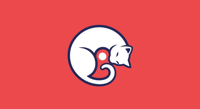 Cat Face Logo Design Element.