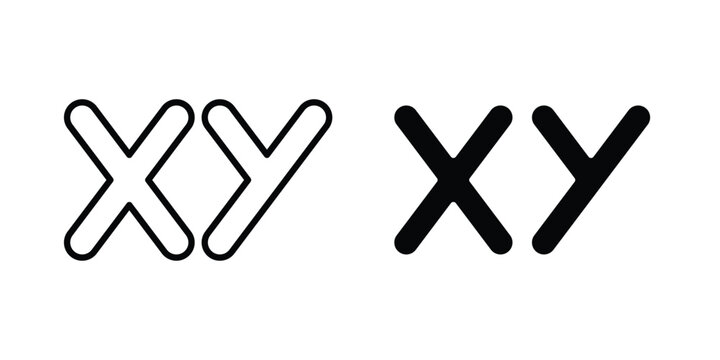 Masculine Chromosomes icon thin line and black silhouette flat style