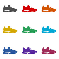 Naklejka premium Sport shoe icon isolated on white background. Set icons colorful