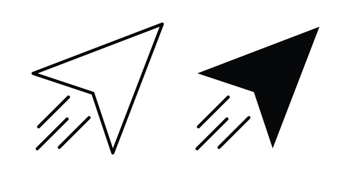 Navigate icon thin line and black silhouette flat style