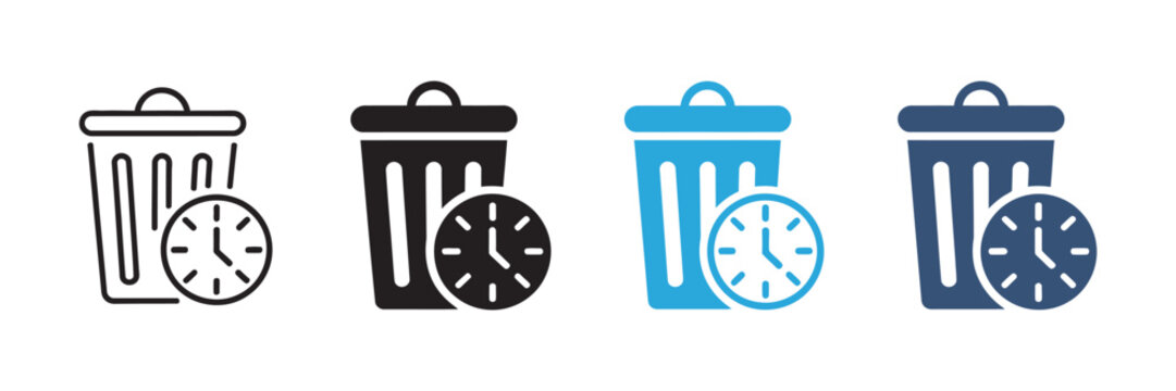 Waste of time icon clock delay inefficiency lost time symbol modern flat vector illustration business productivity management concept clean minimal design