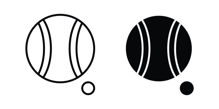Petanque icon thin line and black silhouette flat style