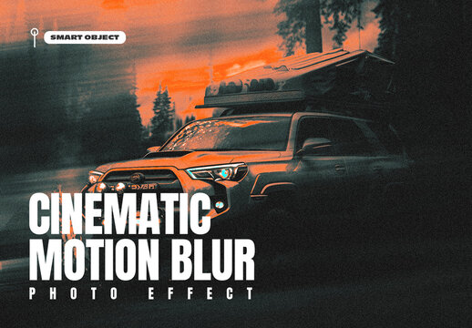 Cinematic Motion Blur Photo Effect Template with Moody Film Color Grading