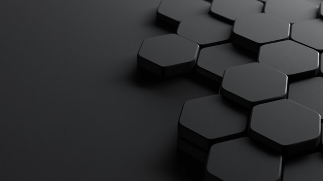 Hexagons form a dark pattern to illustrate complex geometric shapes.
