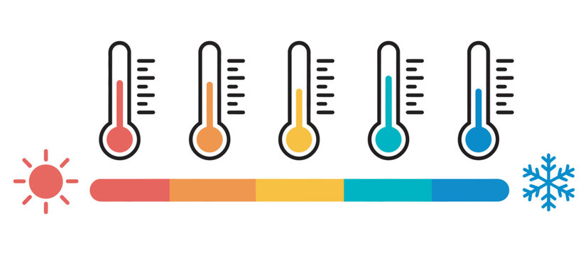 Thermometer temperature scale measurement symbol vector illustration