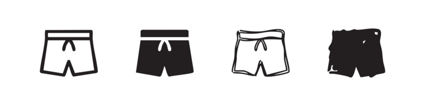 Swimming Trunks Icon Set for Summer Fashion