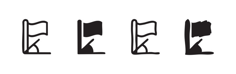 Soccer Football Corner Flag Icon Set in Four Different Styles © liubomir118809