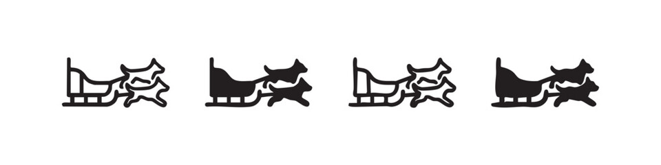 Dog Sled Icons Collection in Various Graphic Styles © liubomir118809