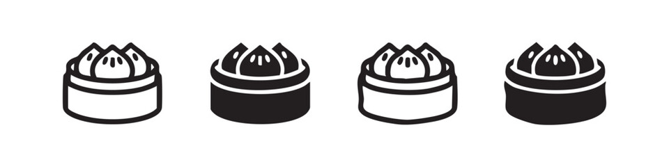 Set of 4 sushi icons, showing different styles and fills © liubomir118809