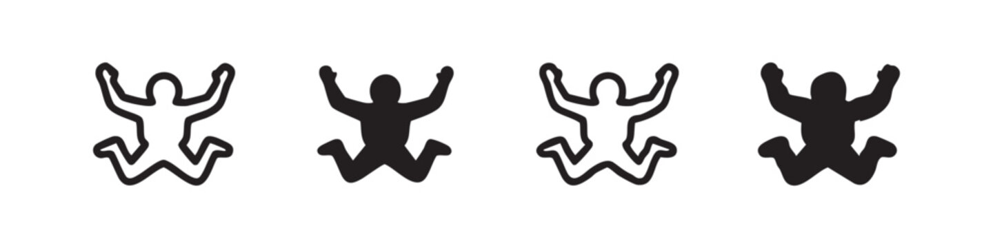 Jumping Person Star Jump Activity Icon Set